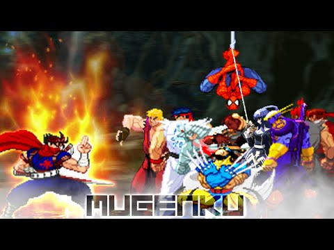 Strider Hiryu vs Daigo Ken, Shin Ryu, Akuma, Mystikblaze Evil Ryu, Shadow Lady, Wolverine. MUGEN