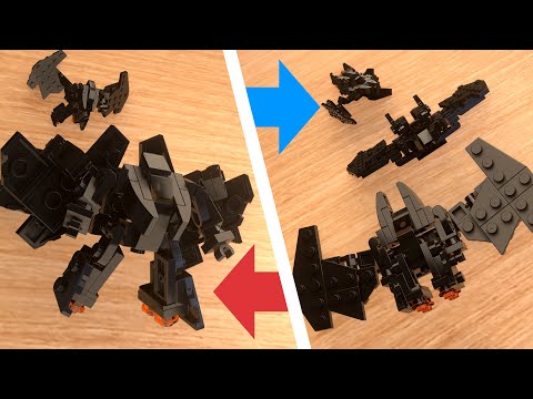 LEGO brick transformers mech MOC tutorial - Batjet Machine #LEGO #レゴ #レゴ変形ロボ #레고변신로봇