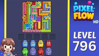 Pixel Flow Level 796 Solution Walkthrough