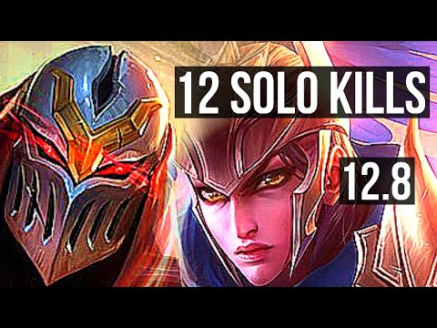 ZED vs QUINN (MID) (DEFEAT) | 12 solo kills, 1400+ games, 1.3M mastery, Godlike | NA Master | 12.8