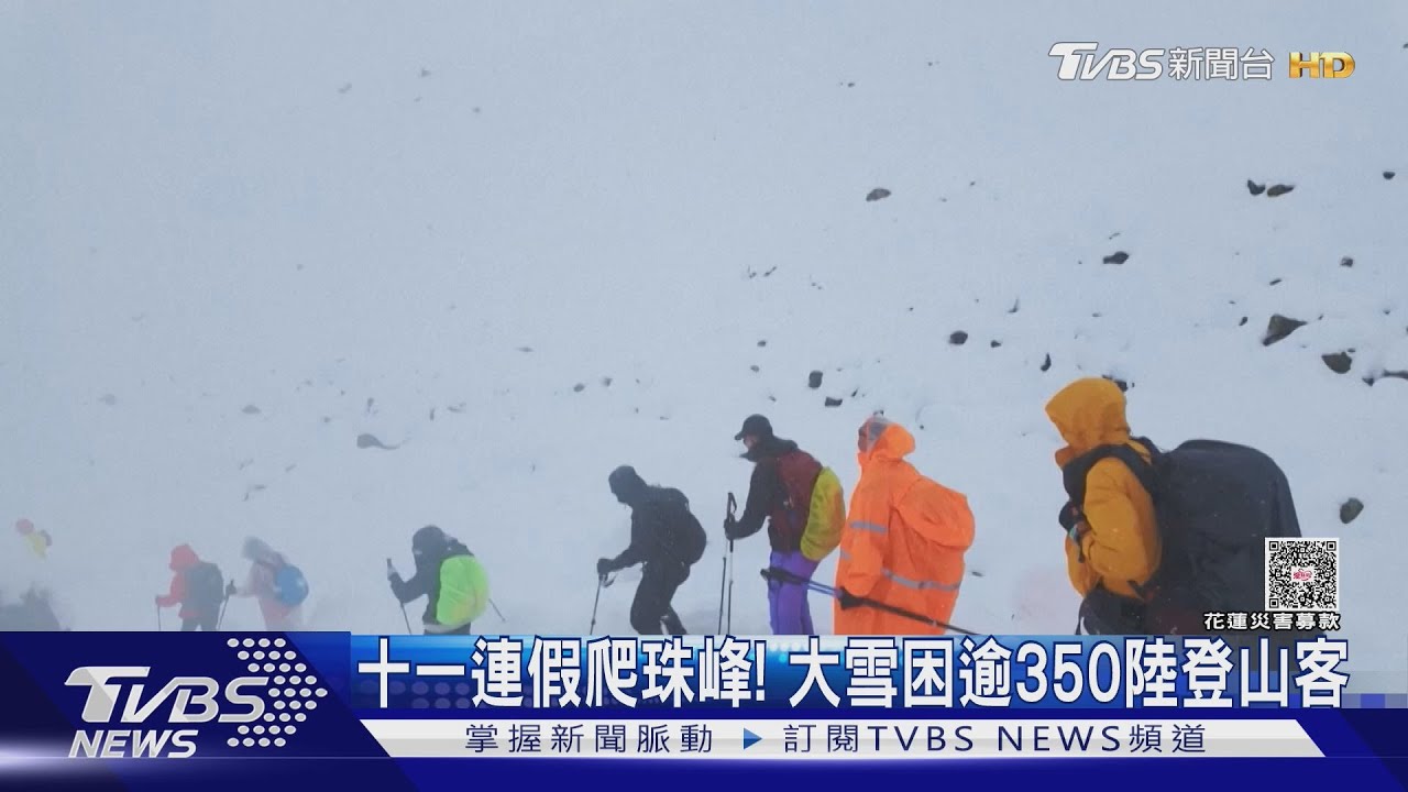 十一連假爬珠峰! 「康雄壁」一夜降雪1m 逾350陸登山客受困