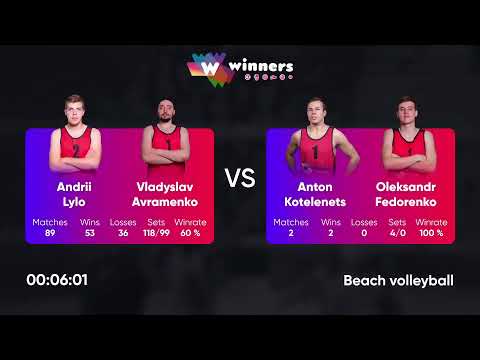 01:40 A. Bakotin / D. Safonov - A. Holubenko / O. Bielikov 27.10.2022 | Winners Beach Volleyball