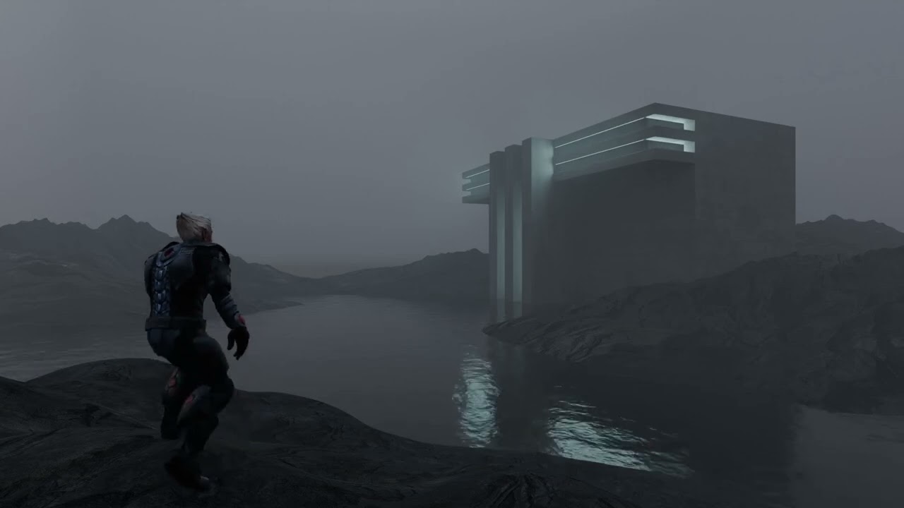 Sci-Fi Cinematic Monolith and Character Environment Scene 3D Model