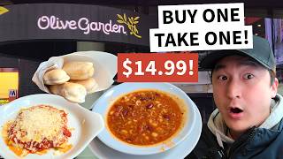 INSANE DEAL! Trying Olive Garden's $14.99 BUY ONE TAKE ONE!