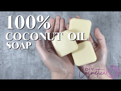 DIY - 100% COCONUT OIL SOAP RECIPE | 4K