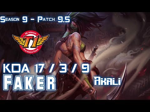 SKT Faker AKALI vs SYLAS Mid - Patch 9.5 KR Ranked