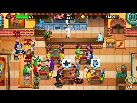 Diner Dash 135 | Taco Gigante | Make sure 5 Violeta parties leave with 3 hearts | How to get 3 stars