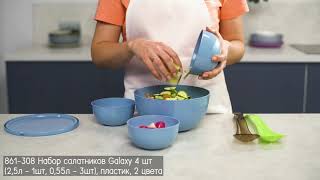 861-308 Набор салатников Galaxy 4 шт: 2,5л - 1шт, 0,55л - 3шт, пластик, 2 цвета - 1