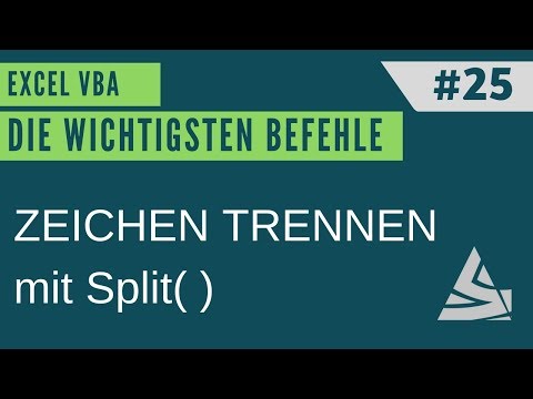 EXCEL VBA Die wichtigsten Befehle #25 - Zeichen trennen mit der SPLIT Function