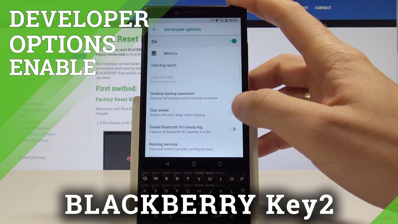 Developer Options BLACKBERRY Key2 - Enable USB Debugging