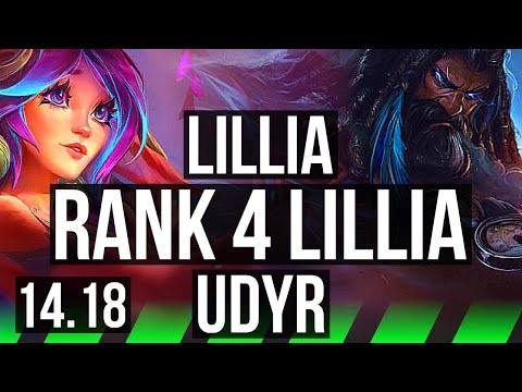 LILLIA vs UDYR (JGL) | Rank 4 Lillia, 9/1/6, Godlike | EUW Challenger | 14.18