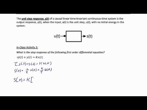 ECE205 Lecture 5-2: Impulse and Step Response of a System