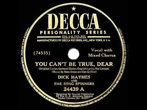 1948 HITS ARCHIVE: You Can’t Be True Dear - Dick Haymes (a cappella)