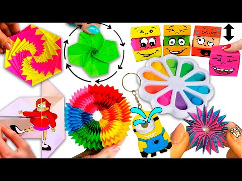 10 DIY paper fidget toys Ideas I 10 ИДЕЙ Антистресс игрушек-непосед из бумаги Своими руками