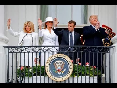 BREAKING Donald Melania Trump moments with France President Macron & Wife  April 24 2018 News Video