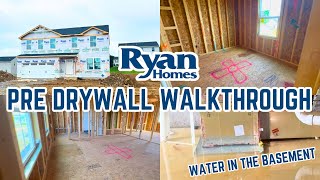 Pre Drywall Walkthrough - Ryan Homes New Construction Home Process - Cedar Model with a Basement
