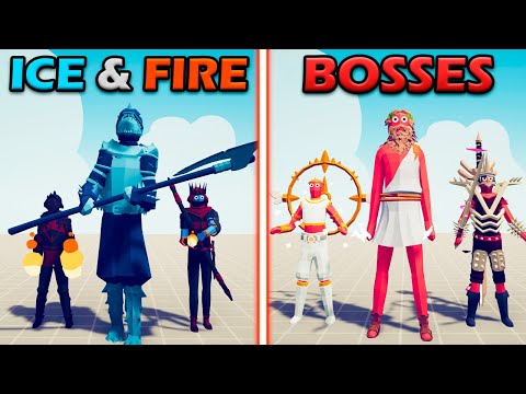 ICE & FIRE vs BOSS UNITS TEAM - Totally Accurate Battle Simulator | TABS