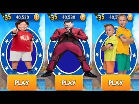 Tag with Ryan vs Sonic Dash vs Vlad and Niki Run Gameplay