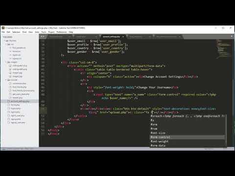 Php Chat Application Tutorial 09 Php user Account Settings Php Projects