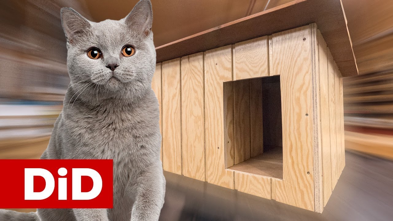 648. Drewniany domek dla bezdomnych kotów