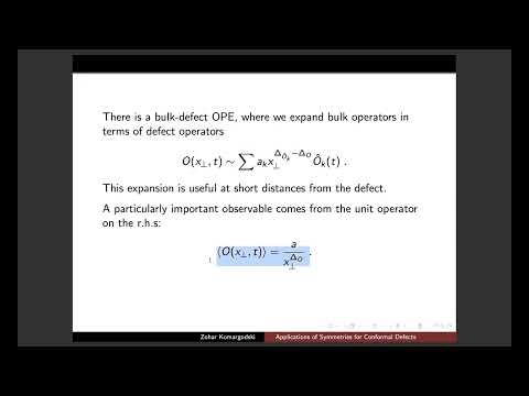 Applications of Symmetries for Conformal Defects, Z. Komargodski (Stony Brook University)