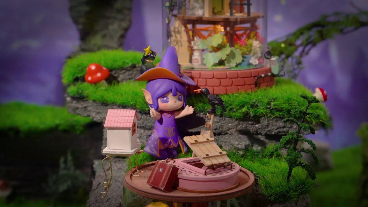 RoboTime miniatura domečku Skleněný domek malé čarodějky