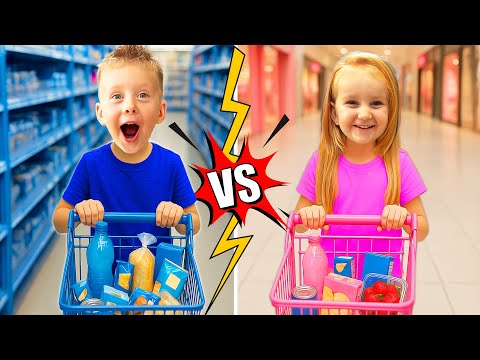 🚐 PINK vs BLUE 🟪 🟦 24 HOURS with the MOTORHOME 🥳 GIRLS vs BOYS