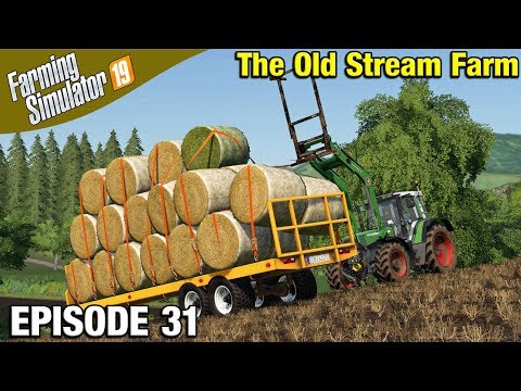 BALE CARTING Farming Simulator 19 Timelapse - The Old Stream Farm FS19 Episode 31