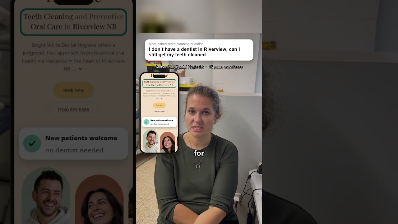 Amber-Lee, registered dental hygienist, explains you can still get your teeth cleaned without a dentist in Riverview NB at Bright White Dental Hygiene Clinic
