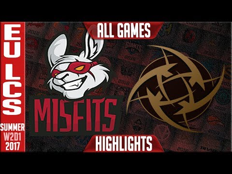 MF vs NIP Highlights ALL GAMES | EU LCS Week 2 Day 1 Summer 2017 | Misfits vs Ninjas in Pyjamas