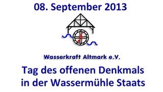 preview picture of video '20130908 Tag des offenen Denkmals in der Wassermühle Staats'