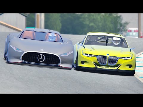 Mercedes-Benz Vision GT vs BMW CLS Hommage - Laguna Seca