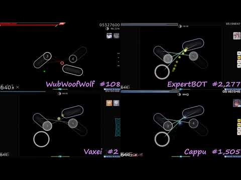 Osu! WubWoofWolf vs Vaxei vs Cappu vs ExpertBOT on The Quick Brown Fox - The Big Black
