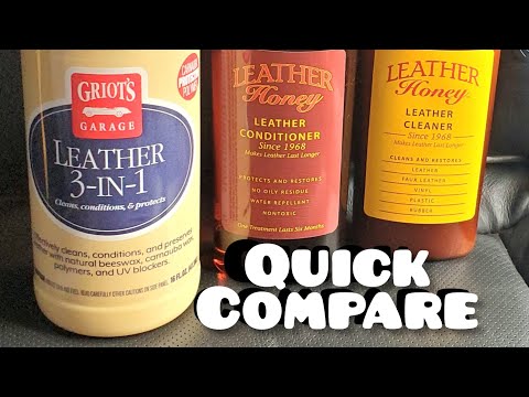 Griot's Garage Leather 3 in 1 Clean Condition Preserve Vs. Leather Honey Cleaner Conditioner Set
