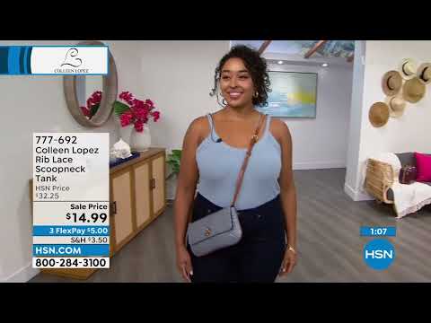 Colleen Lopez Rib Lace Scoopneck Tank