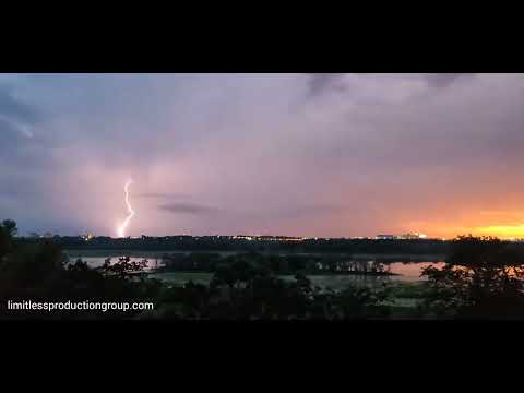 Stunning lightning and Sunset from the Twin Cities, Minnesota - July 26, 2022