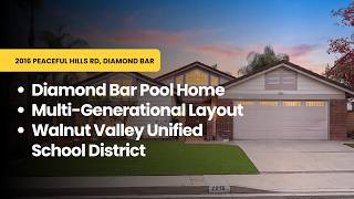 Diamond Bar CA Pool Home | 2016 Peaceful Hills Rd | Single-Story Home Tour