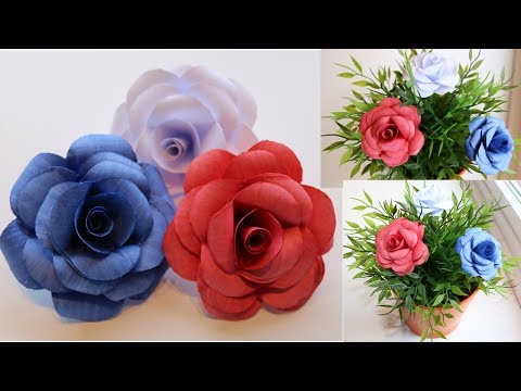 DIY Beautiful Paper Roses using Printer  Paper  - Handmade Paper Crafts Video