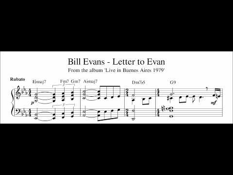Bill Evans - Letter to Evan - Piano Transcription (Sheet Music in Description)