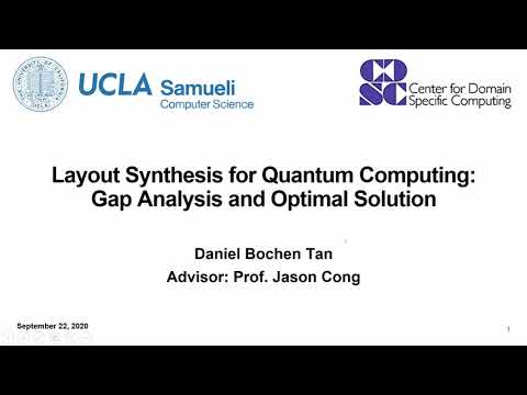 QED-C ePoster - Layout Synthesis for Quantum Computing: Gap Analysis and Optimal Solution