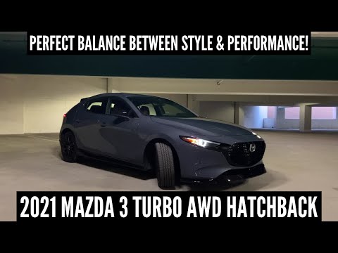 FIRST LOOK AT 2021 MAZDA 3 TURBO AWD HATCHBACK | Walkaround of Exterior, Interior & Exhaust Sound!