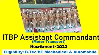 ITBP Assistant Commandant (Motor Transport) Recruitment-2022 I Eligibility & Exam Patten #jobs