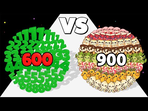 NUMBER MASTER /vs FOOD KAWAII RUN CROWD CONTROL ∞ ASMR Gameplay Android iOS • Ball Merge Math Games