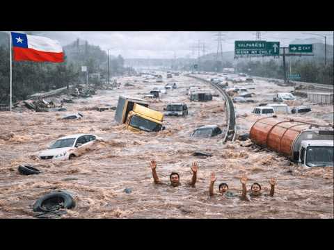 CHAOS in Chile! Flash Floods Turn Maipú Into a River, Vehicles Stranded Across Santiago