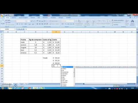 Introduzione ad Excel ed ai fogli di calcolo