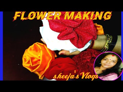 Flower making for hairband, dresses and hair clips | Sheeja Vlogs