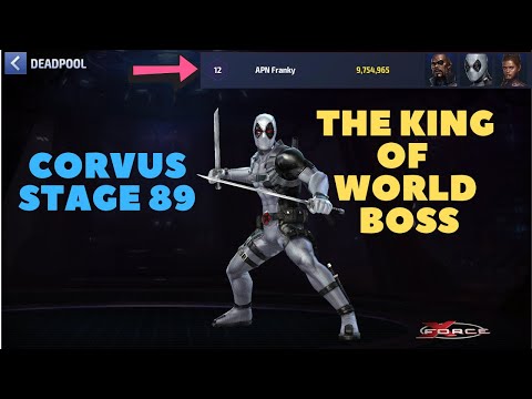 T3 Deadpool (X-Force uniform) vs Stage 89 Corvus Glaive World Boss Ultimate - Marvel Future Fight