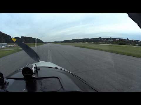 2019-09-22 Přiblížení a přistání ve Vilshofenu (kamera v kokpitu). Landing at Vilshofen (EDMV)