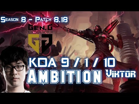 GEN Ambition VIKTOR vs CASSIOPEIA Mid - Patch 8.18 KR Ranked