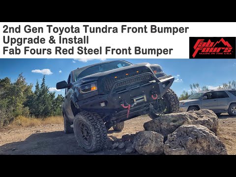 Fab Fours Red Steel Front Bumper Install on 2012 Toyota Tundra 2nd Gen 2007-2013 Rigid Light Pods
